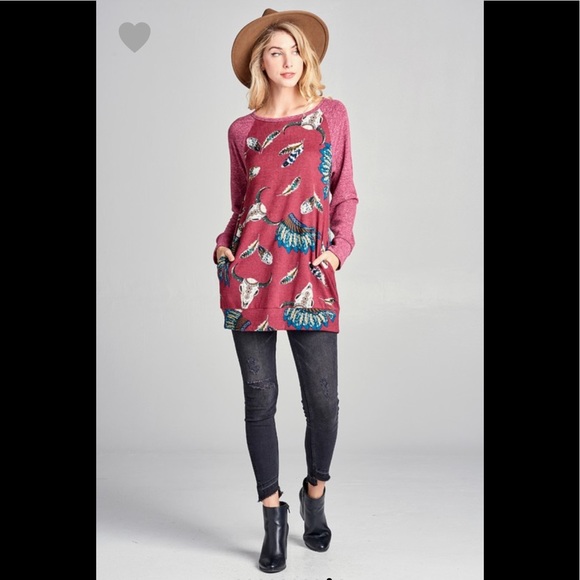 2 left❤️2 for $40❤️longhorn tribal print top - Picture 6 of 9